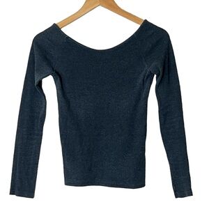 Zara | Ribbed stretch knit long sleeve boat neck pullover sweater size m…